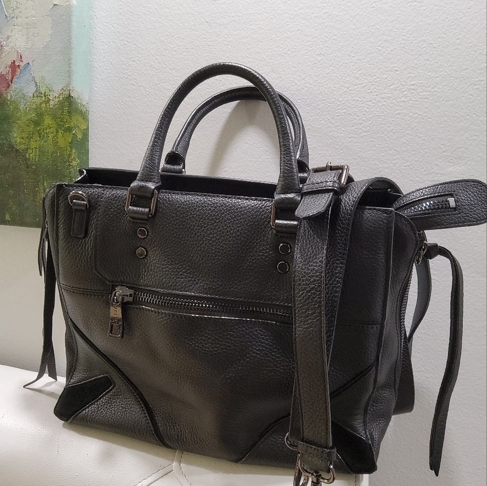 Prive by Sorial Black Leather Handbag/ Crossbody